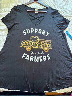 Color Bear "Support Your Local Farmers" Top - Size 2X - NWT